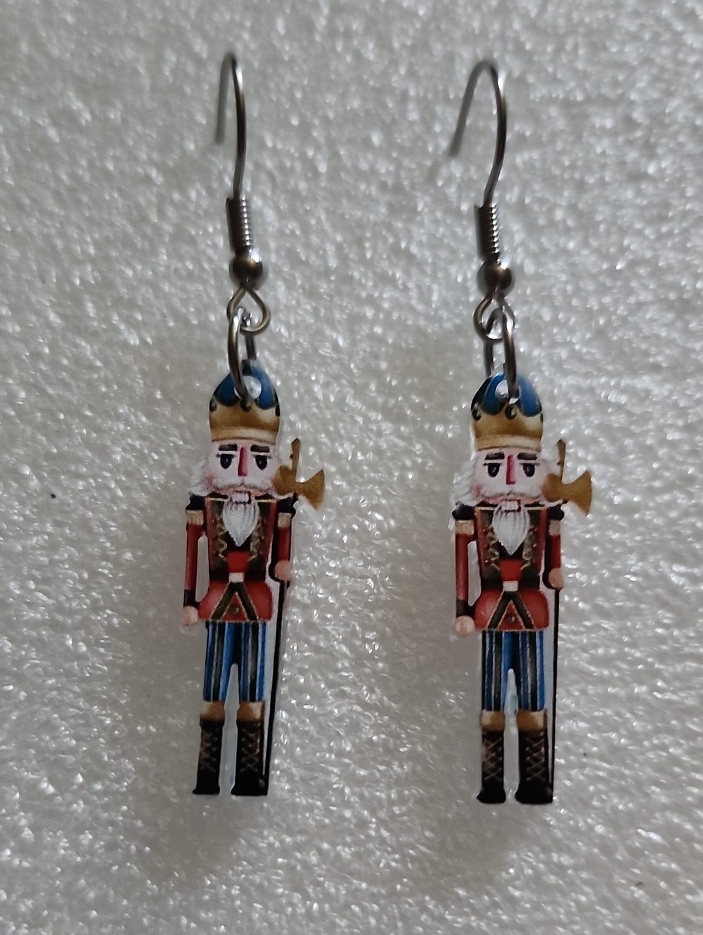 Hand Crafted Red and Blue Nutcracker Earrings